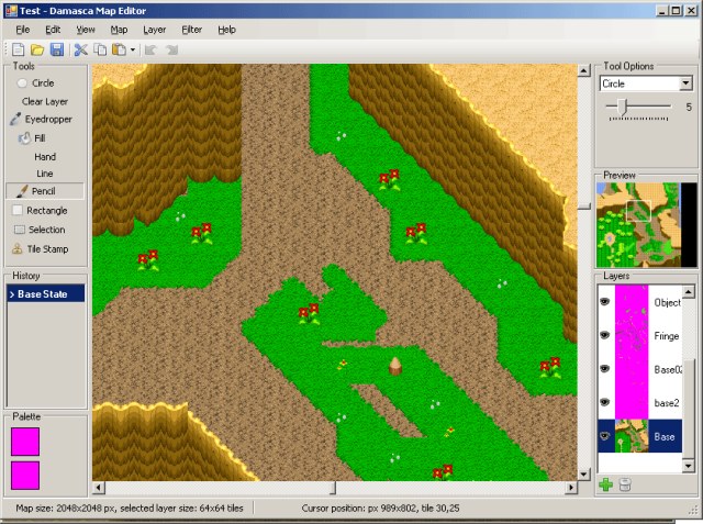 A screenshot from the Damasca map editor.